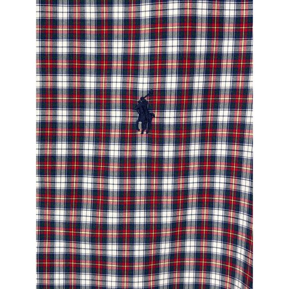 Ralph Lauren Blue Label Mens Plaid Button Down Long Sleeve Shirt Pony Red Large - Picture 3 of 5
